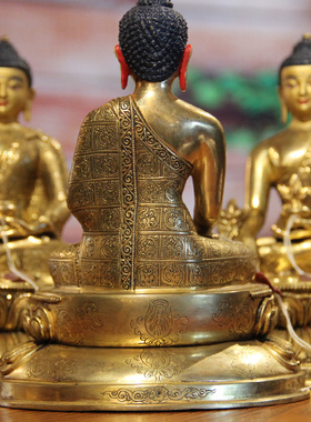 尼泊尔释迦族纯铜供奉三宝佛