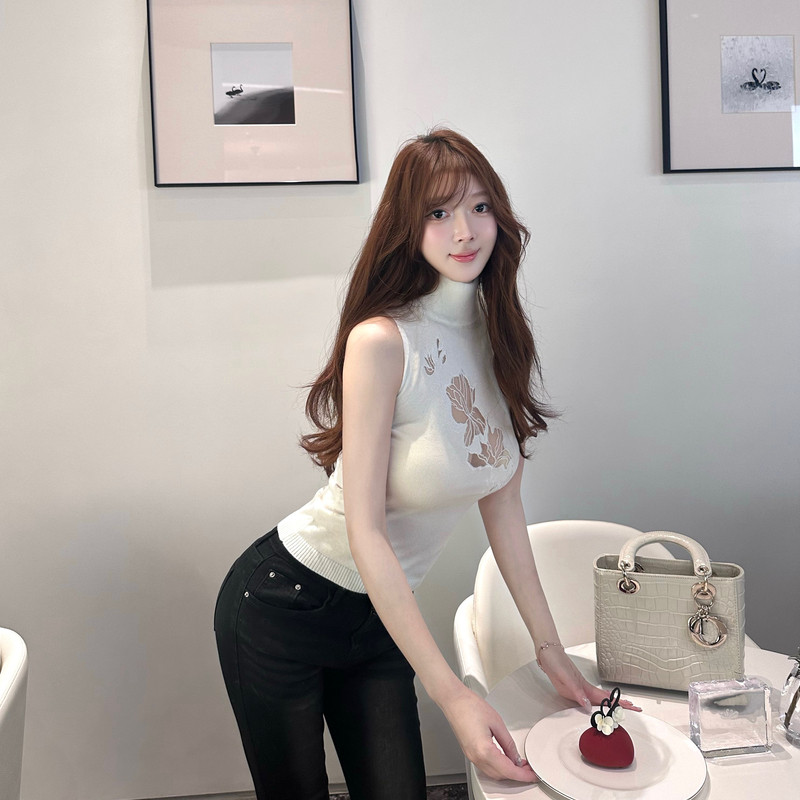 M900辣妹背心女2026新款高领修身无袖针织内搭设计感外穿打底上衣,淘宝优惠券,粉丝福利购,淘宝优惠卷