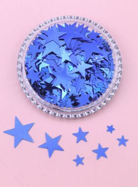 贴脸五角星眼部眼妆亮片红色金色街舞体操儿童舞台表演妆容额头贴