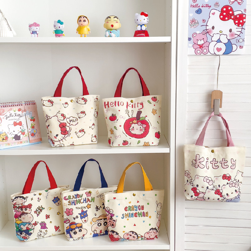 卡通帆布包包女2025新款家用通勤大容量手提袋学生通勤单肩手拎包,淘宝优惠券,粉丝福利购,淘宝优惠卷