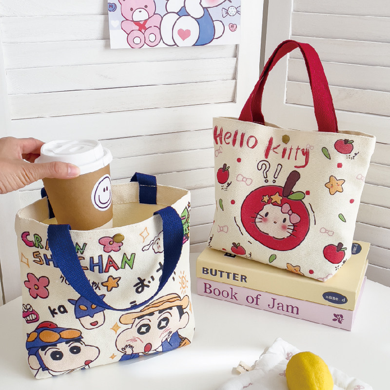 卡通帆布包包女2025新款家用通勤大容量手提袋学生通勤单肩手拎包,淘宝优惠券,粉丝福利购,淘宝优惠卷