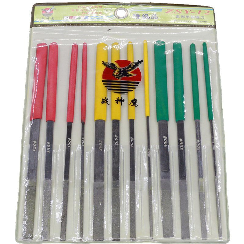 战神鹰金刚砂锉刀大平斜锉刀金刚石什锦锉指甲锉木工玉石修型平板 - 图3