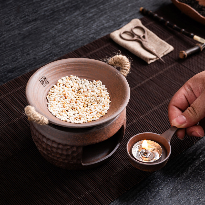 粗陶烤茶器复古陶瓷蜡烛加温茶叶增香家用小型焙茶器烤盘功夫茶具,淘宝优惠券,粉丝福利购,淘宝优惠卷