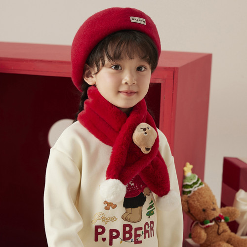 PawinPaw卡通小熊童装秋冬男女童围巾舒适保暖可爱 - 图3