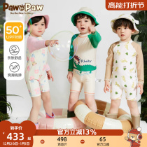 Pawn Paw Cartoon Little Bear Boy Clothing 23 Years Summer New Men And Women Sunscreen Printed One-piece Swimsuit