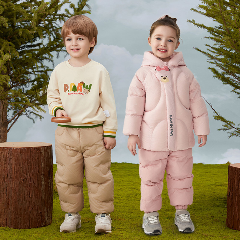 【三防】PawinPaw卡通小熊童装25秋冬新款男女宝宝保暖儿童羽绒裤 - 图1