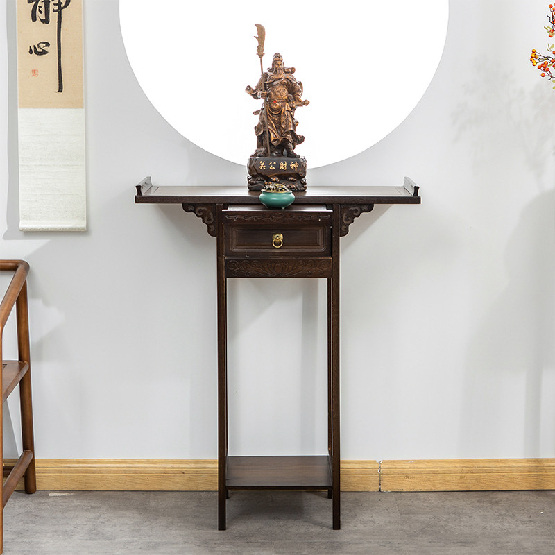 小贡台桌实木佛龛小供奉桌简易神台玄关柜中堂香案台神明烧香桌子_虎窝淘