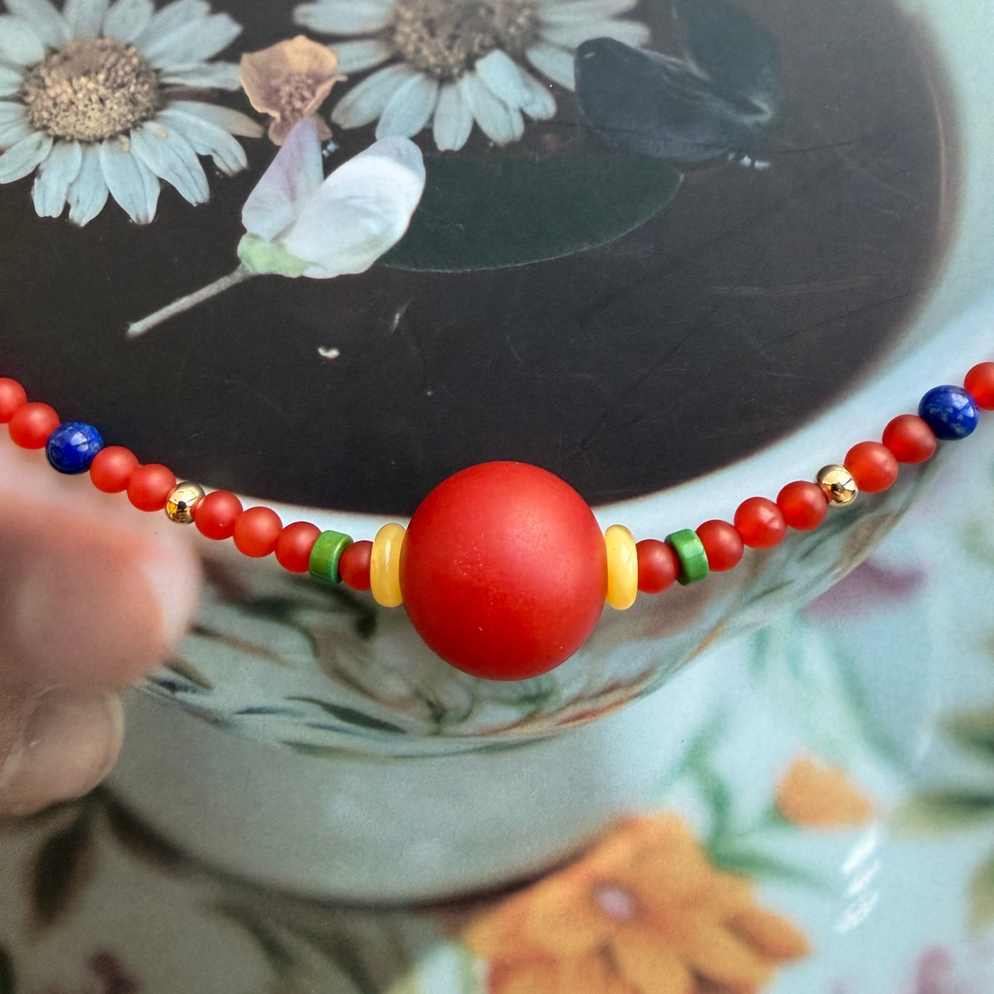 天然保山原矿南红玛瑙毛衣项链女款锁骨链吊坠飘花复古高货本命年,淘宝优惠券,粉丝福利购,淘宝优惠卷