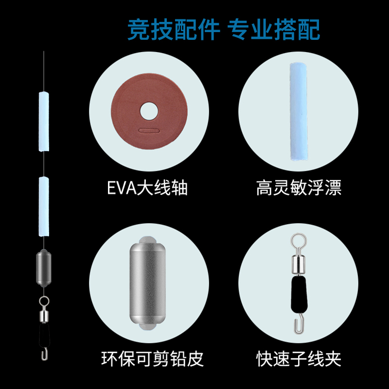 溪流斑点隐形钓鱼线组七星漂绑好成品套石斑白条鲫鱼主线挂杆即钓 - 图0