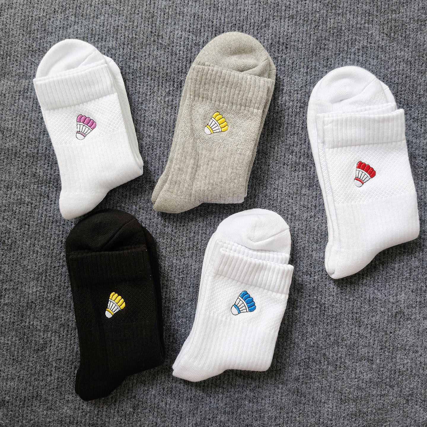 加厚毛巾底袜子男女羽毛球刺绣中筒户外运动跑步吸汗透气高棉秋冬,淘宝优惠券,粉丝福利购,淘宝优惠卷