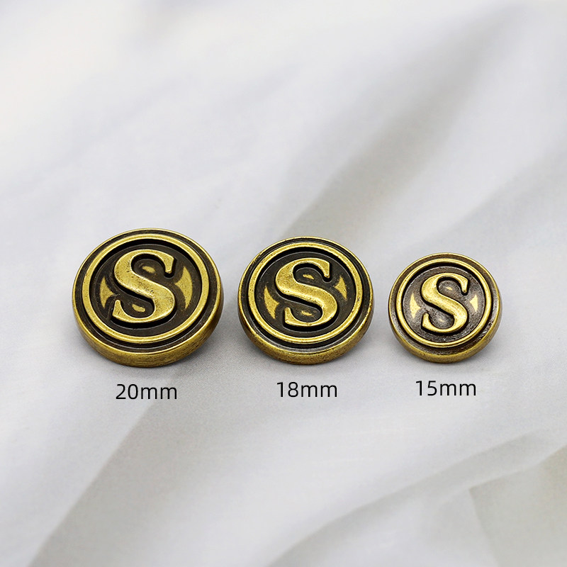 圆形金属字母S四合扣纽扣男女士大衣夹克羽绒服按扣免缝扣子钮扣,淘宝优惠券,粉丝福利购,淘宝优惠卷