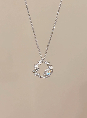 蓝色星球吊坠项链女款轻奢