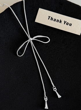 抽拉蝴蝶结项链女士高级感