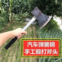 Chopping Wood Axe Pure Handcrafted Forged spring steel Kaushan axe chopped branches Bamboo cleawood Chopping Wood Outdoor Iron Shank Axe