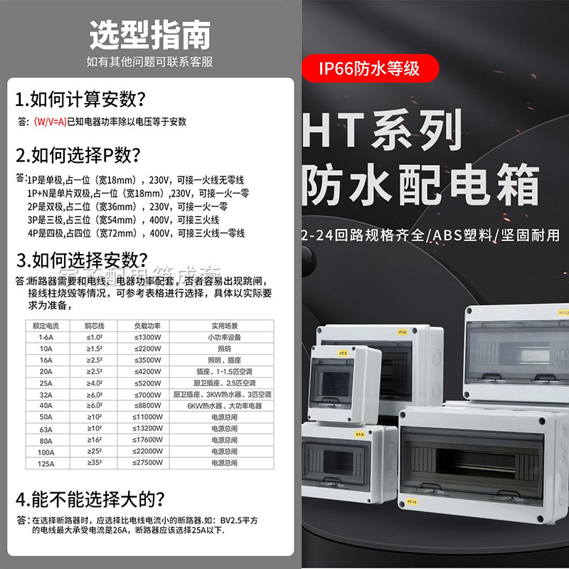 明装配电箱防水空开盒充电桩保护箱防雨户外塑料漏电家用开关电箱,淘宝优惠券,粉丝福利购,淘宝优惠卷