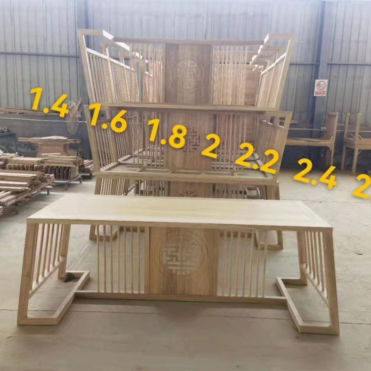 新中式平面茶桌椅组合白茬北榆木茶台喝茶桌整装全实木书法桌画案,淘宝优惠券,粉丝福利购,淘宝优惠卷