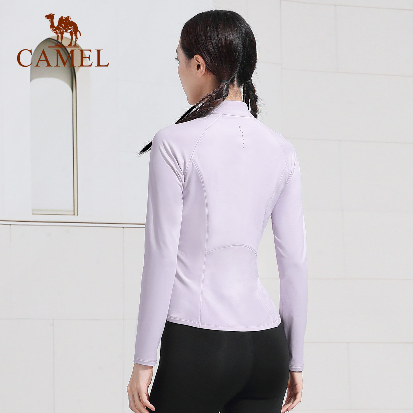 骆驼瑜伽T恤女款秋季时尚保暖加绒健身服修身显瘦休闲运动长袖衫,淘宝优惠券,粉丝福利购,淘宝优惠卷