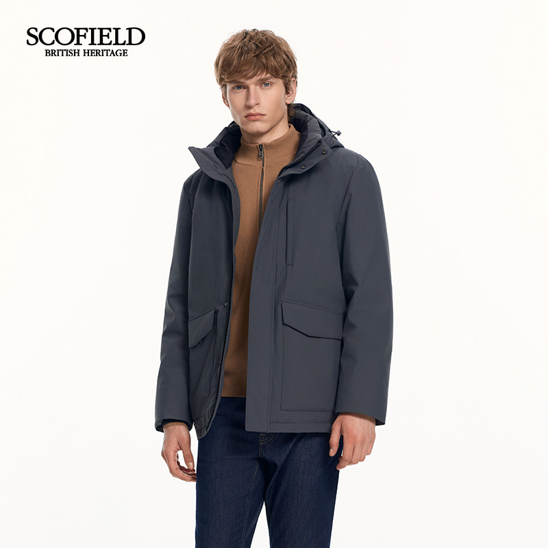 SCOFIELD男装25年冬季新品通勤户外可脱卸连帽保暖鹅绒防寒羽绒服,淘宝优惠券,粉丝福利购,淘宝优惠卷