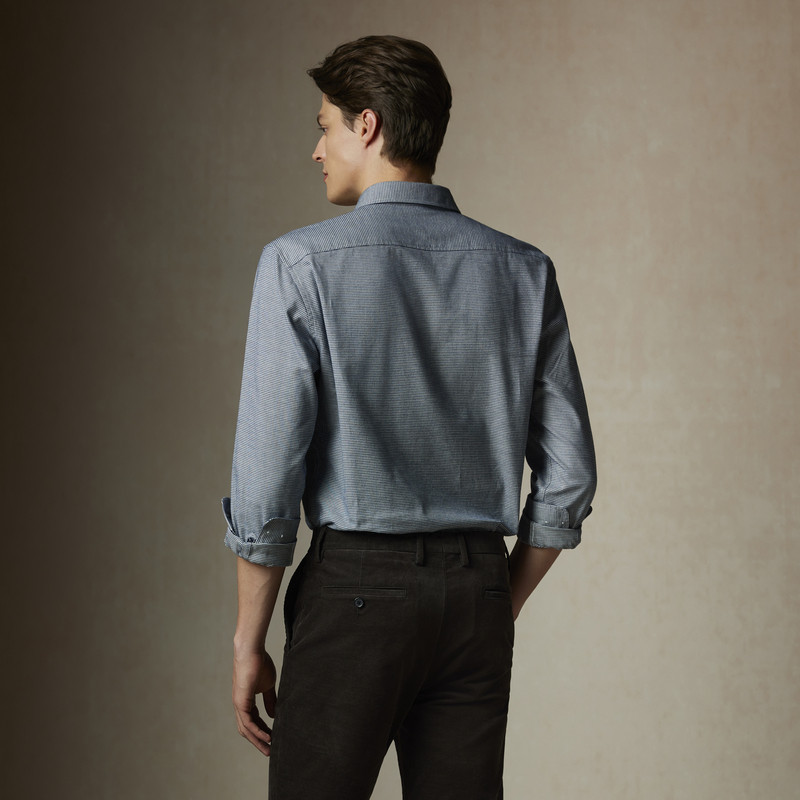 【新疆棉】SCOFIELD男士24年秋季新款千鸟格时尚休闲商务长袖衬衫