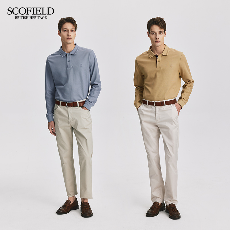 【抗菌】SCOFIELD24年春季新款简约休闲全棉T恤翻领长袖POLO衫男 - 图3