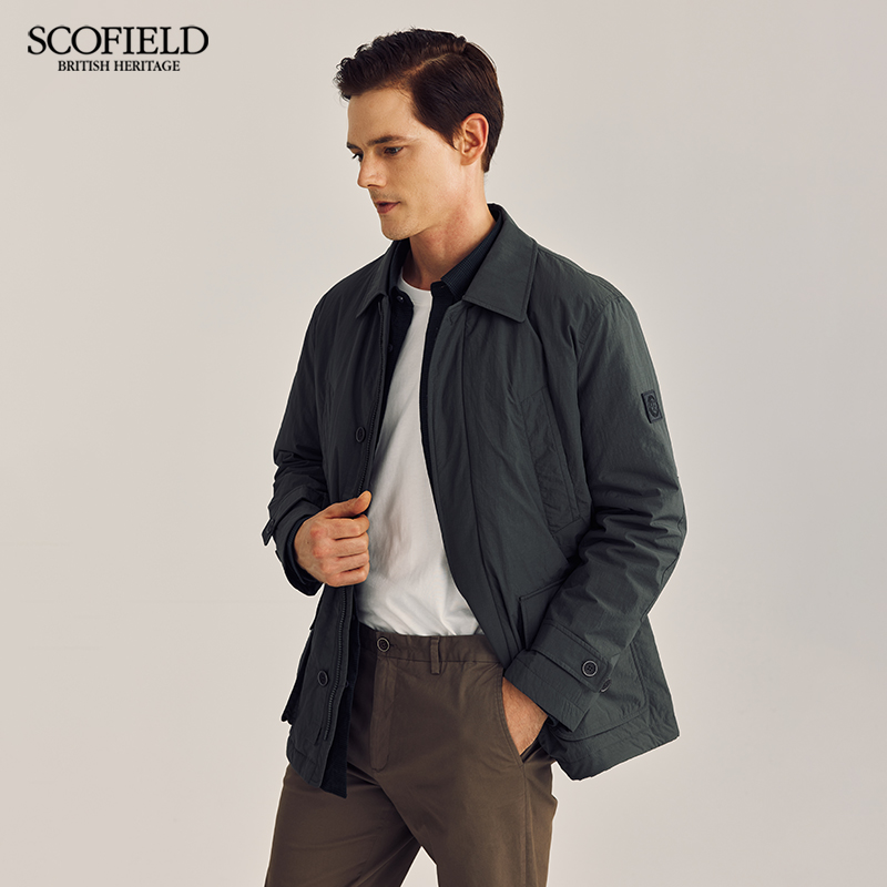 SCOFIELD男士24年春季新款商务休闲简约通勤保暖舒适棉服外套