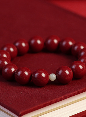 原矿朱砂手串女款正品官方旗舰店原矿紫金砂朱砂手链男本命年饰品