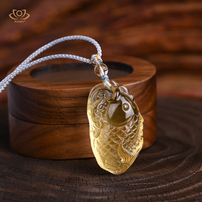 珍藏天然白水晶文昌鱼吊坠男女水晶锦鲤项链挂件送学生上岸礼物,淘宝优惠券,粉丝福利购,淘宝优惠卷