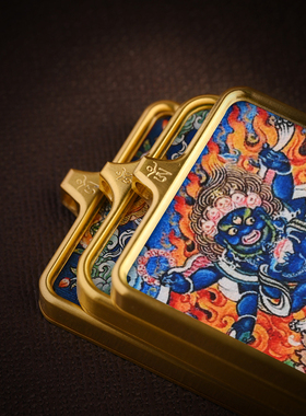 西藏唐卡大黑天吊坠六臂玛哈嘎拉项链本命年挂件嘎乌盒饰品礼物