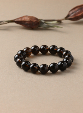 稀有黑水晶手链天然黑色水晶原石手串五行喜用神喜水缺水补水饰品