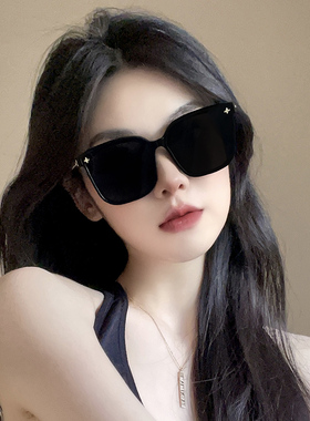 黑色链条腿墨镜女高级感简