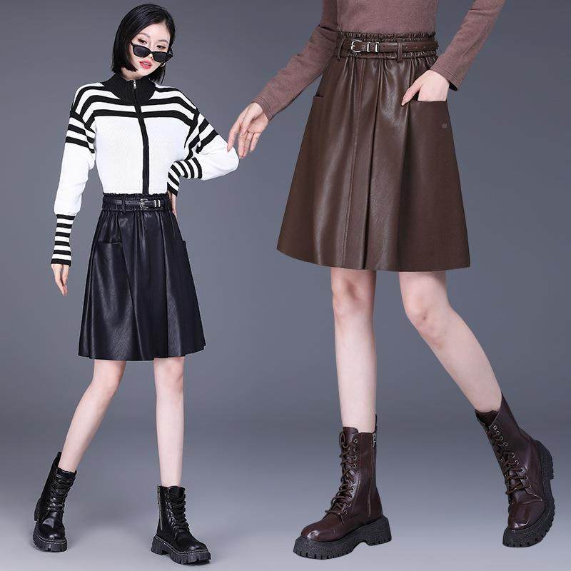 冬皮季新款真皮绵羊款皮半身裙女中长秋高腰字不22589规则裙子,淘宝优惠券,粉丝福利购,淘宝优惠卷