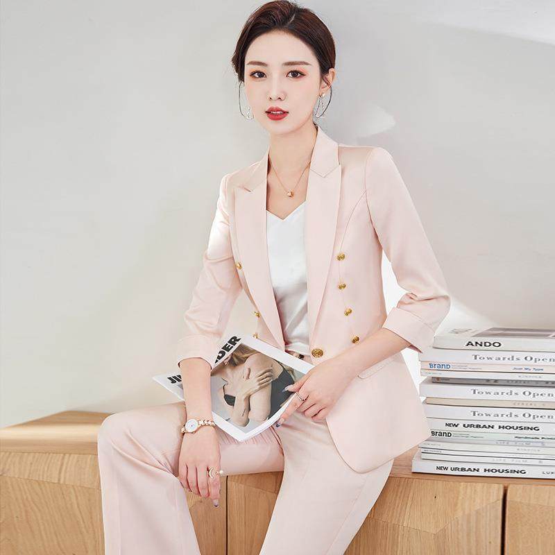 职高业装阔AL711905女腿裤时尚气质女套神范洋气名媛级感西服两件,淘宝优惠券,粉丝福利购,淘宝优惠卷