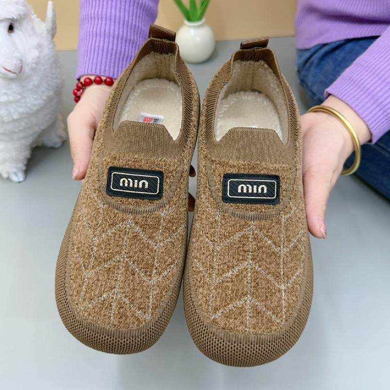 冬季老北京布鞋女棉鞋飞织加绒保暖休闲棉靴平底舒适中老年妈妈鞋,淘宝优惠券,粉丝福利购,淘宝优惠卷