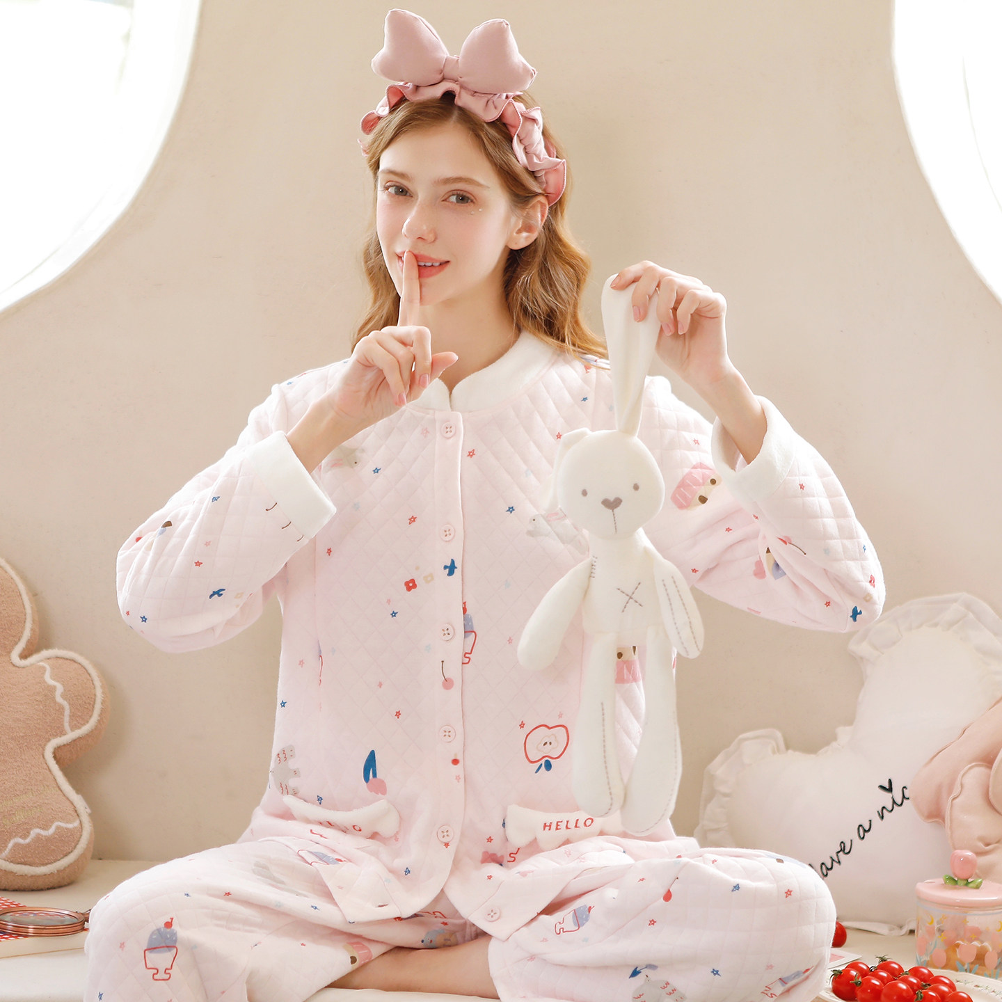 家时光月子服秋冬产后冬季空气棉孕妇哺乳睡衣保暖加厚待产家居服,淘宝优惠券,粉丝福利购,淘宝优惠卷