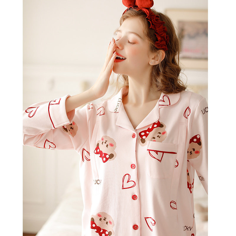 家时光月子服春秋纯棉产后待产睡衣 家时光家居服套装