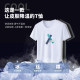 Modal men's summer trendy white short-sleeved T-shirt