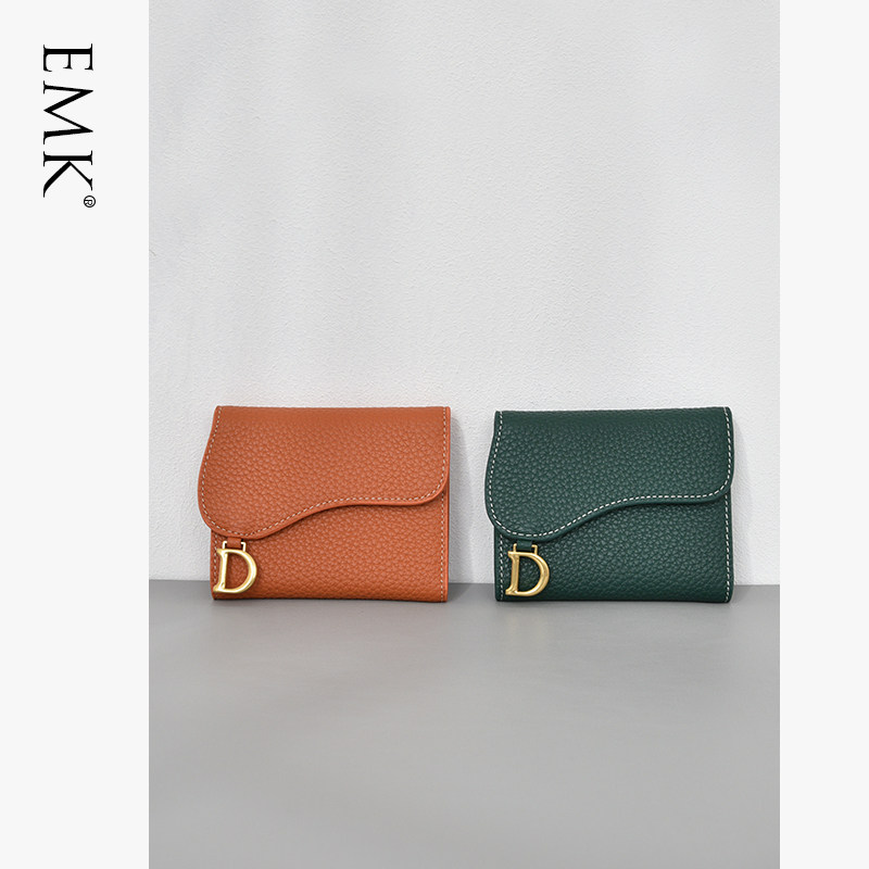 真皮短款小巧三折女小众设计钱包 酷玩子弟箱包钱包