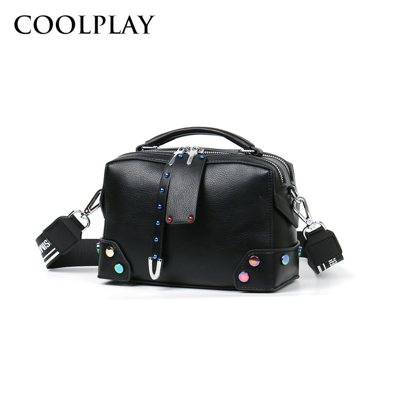 新款2020软皮撞色女百搭潮波士顿包 酷玩子弟箱包女士包袋