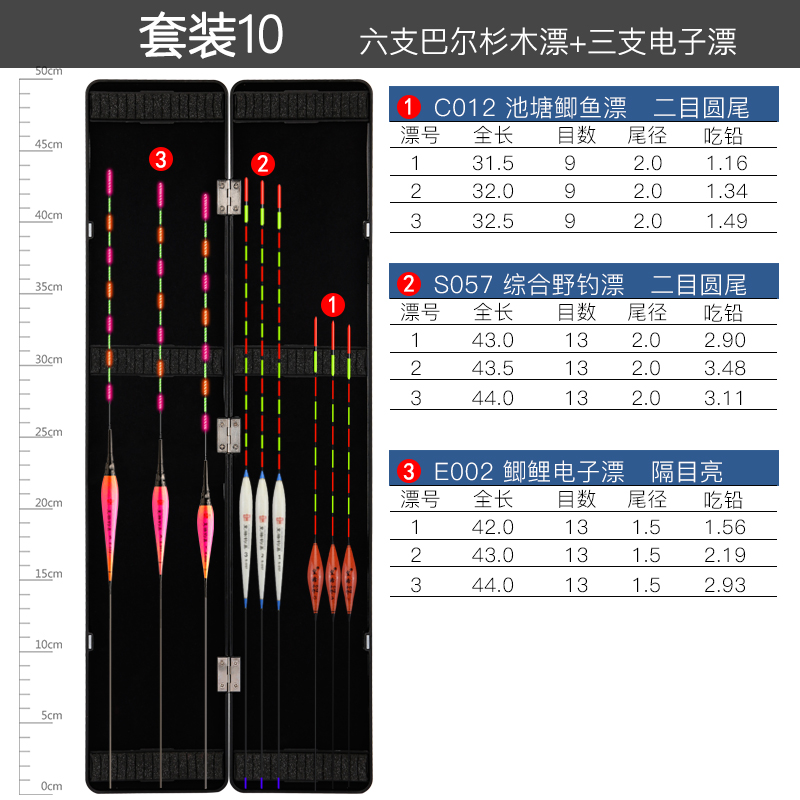 皇榜浮漂套装加粗醒目近视野钓鱼漂电子漂夜光漂漂盒套装全套浮标 - 图0