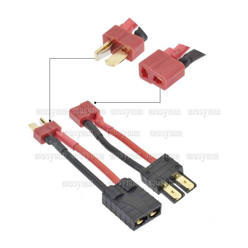 航模电池转接线插头T公母转XT60 TRX JST EC5互连 转接头中性配件 - 图0