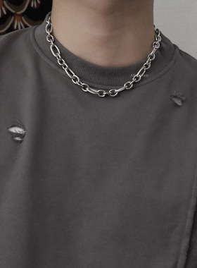 钛钢钛钢男生螺纹项链