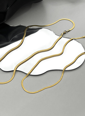 钛钢钛钢蛇骨链情侣镀金