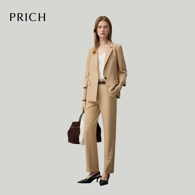 PRICH fashion workplace modal three-quarter sleeve suit spring slim stretch commuter jacket for women