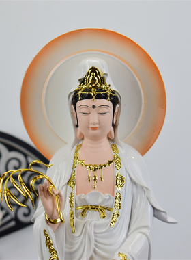 树脂滴水站观音菩萨家用供奉摆件站大慈大悲南海观世音观音娘娘像