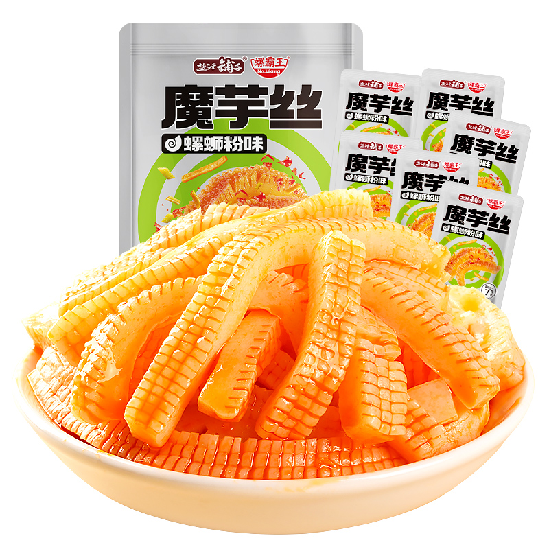 盐津铺子螺蛳粉味魔芋丝素毛肚轻卡零食小吃休闲食品酸爽低脂解馋 - 图0