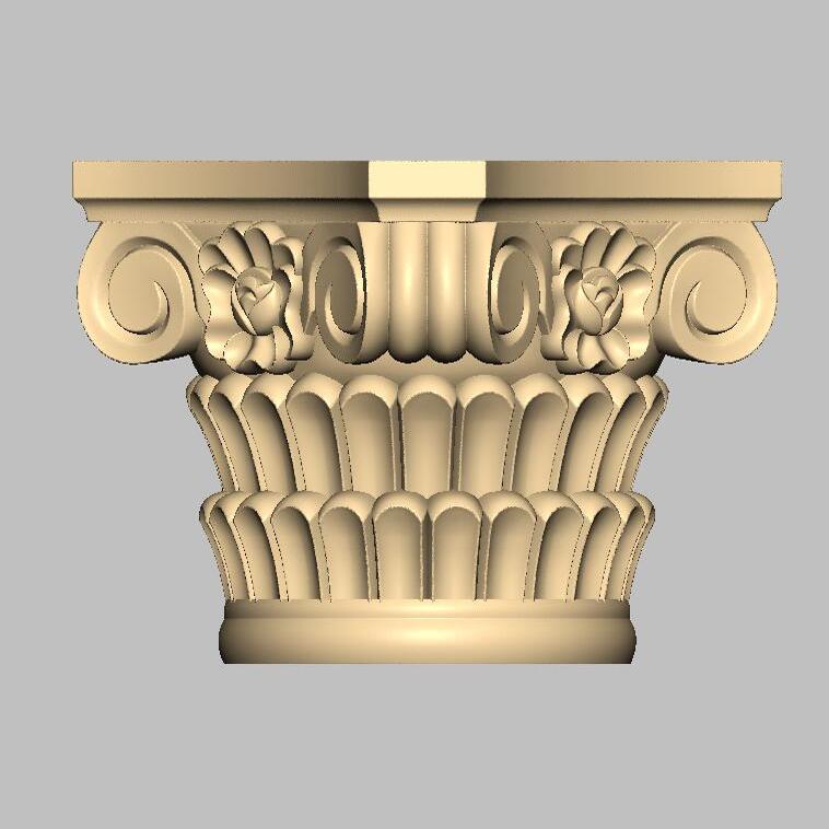 建模精修欧式楼梯洋花柱头罗马柱STL格式三维立体圆雕石雕图 - 图0