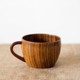 Japanese style wooden cup with handle anti-scalding retro