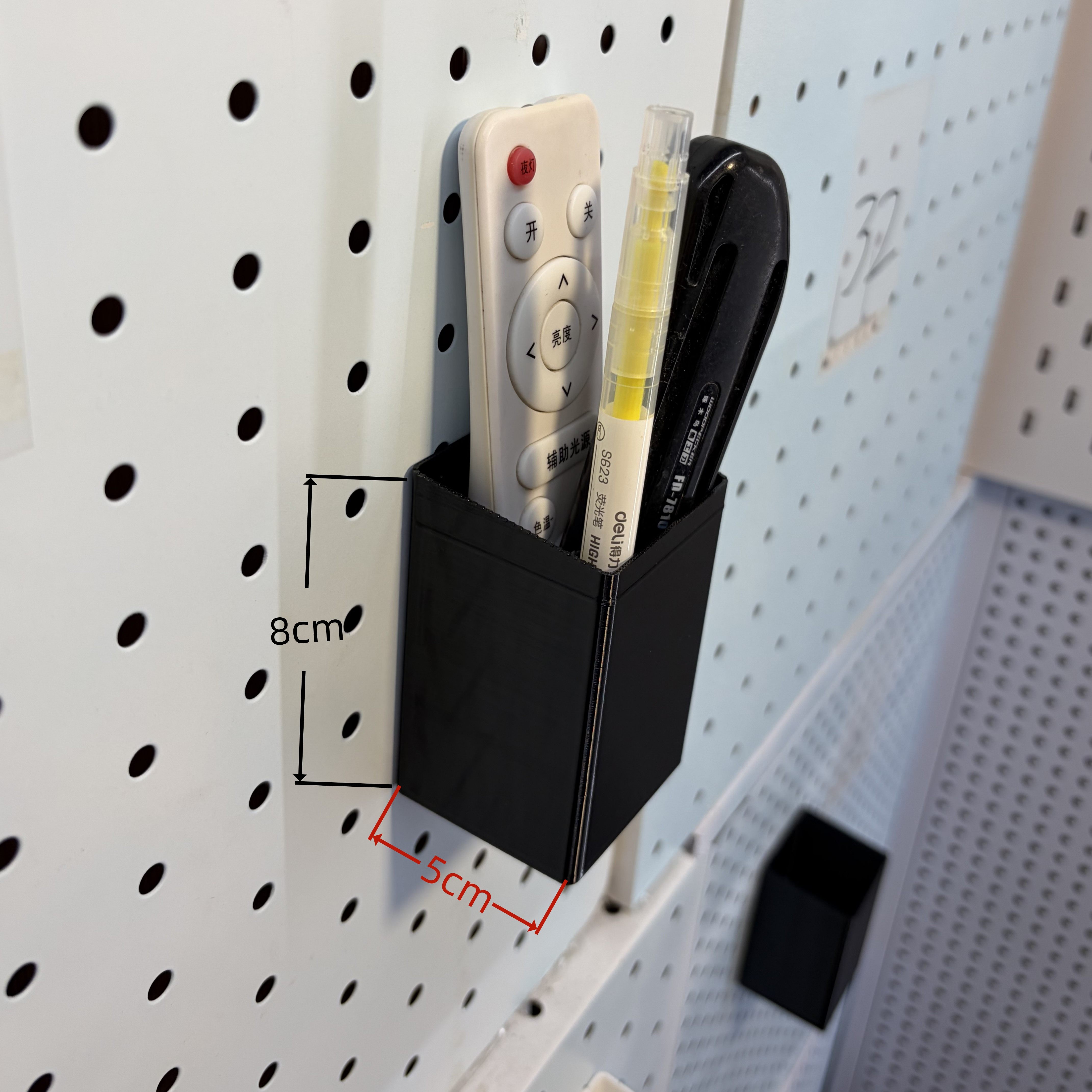 Perforated board desktop remote control pen holder storage rack