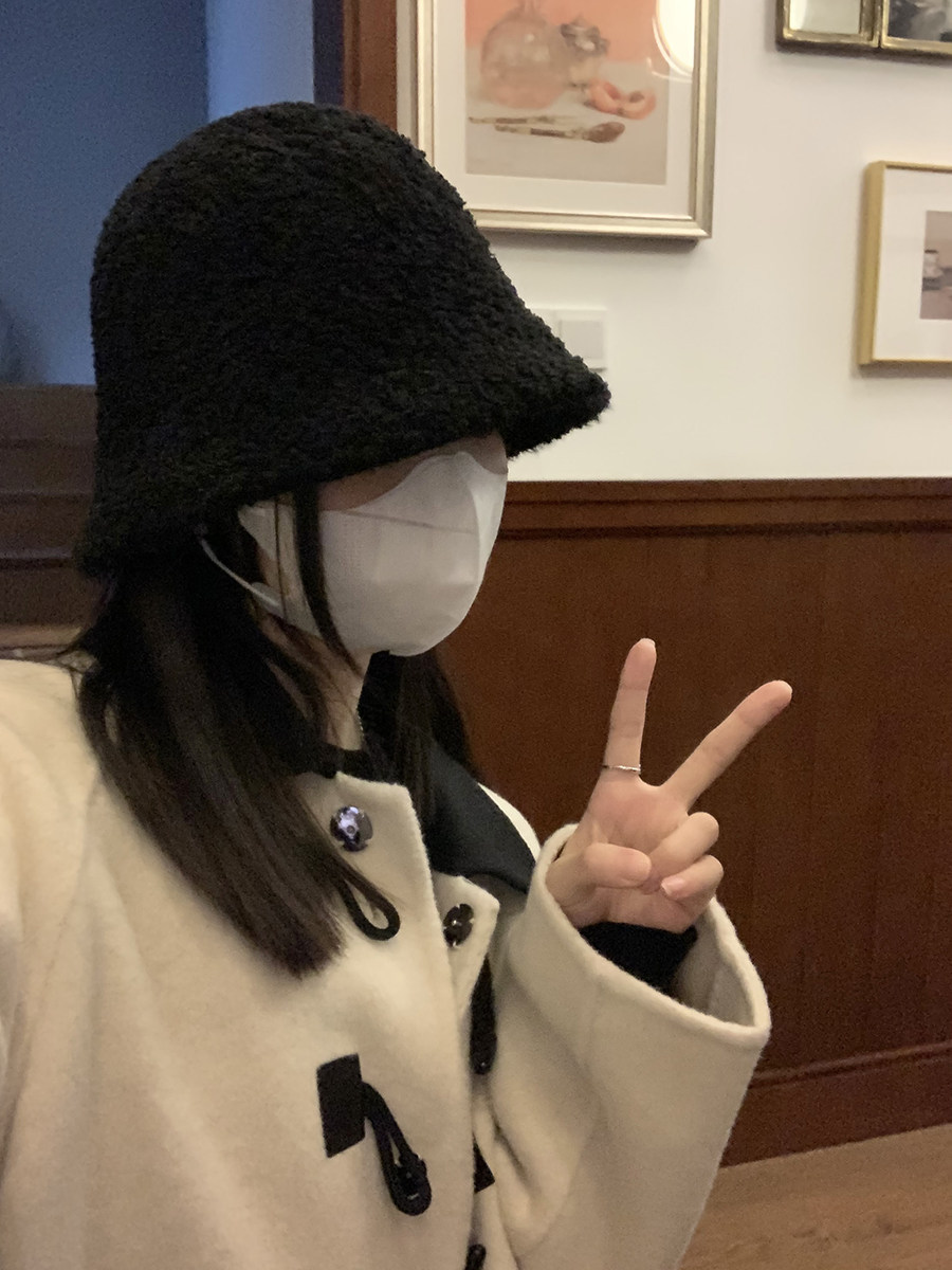 藤姐同款帽子女款2025新款纯色渔夫帽秋冬保暖羊羔毛绒帽水桶盆帽,淘宝优惠券,粉丝福利购,淘宝优惠卷