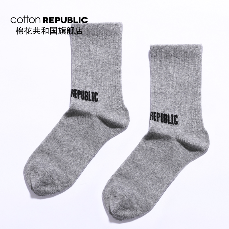 Cotton Republic/棉花共和国男士中筒袜2019秋冬情侣款休闲棉短袜-图0